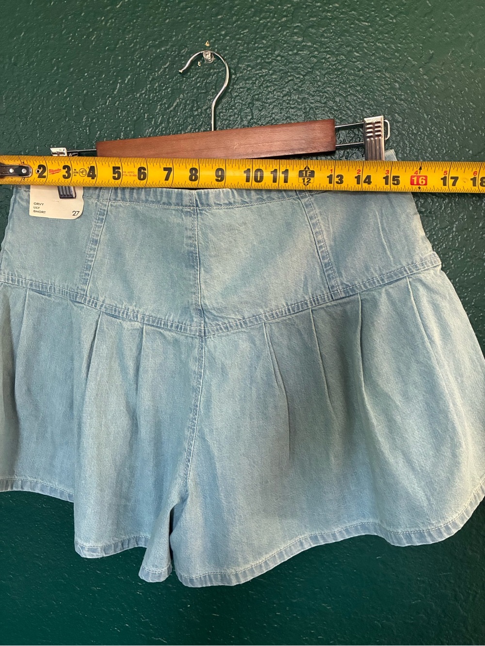 We The Free Light Blue Pleated Denim Skort NWT 27 - Picture 5 of 10